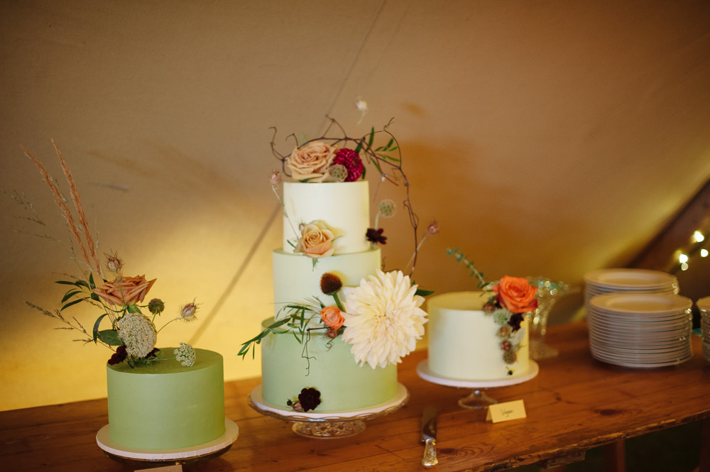Cake Table Desserts Mint Green Rock Wedding Cornwall Robin Studios