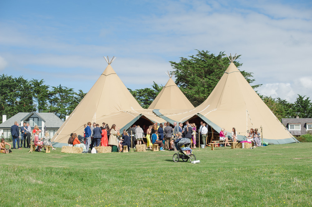 Tipi Reception Venue Rock Wedding Cornwall Robin Studios