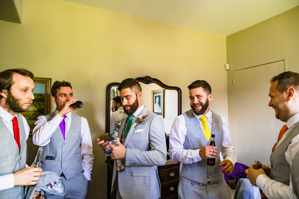 Groomsmen Rainbow Multicoloured Ties Safari Park Wedding Jonny Barratt Photography