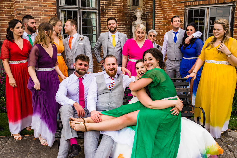 Rainbow Groomsmen Bridesmaids Safari Park Wedding Jonny Barratt Photography