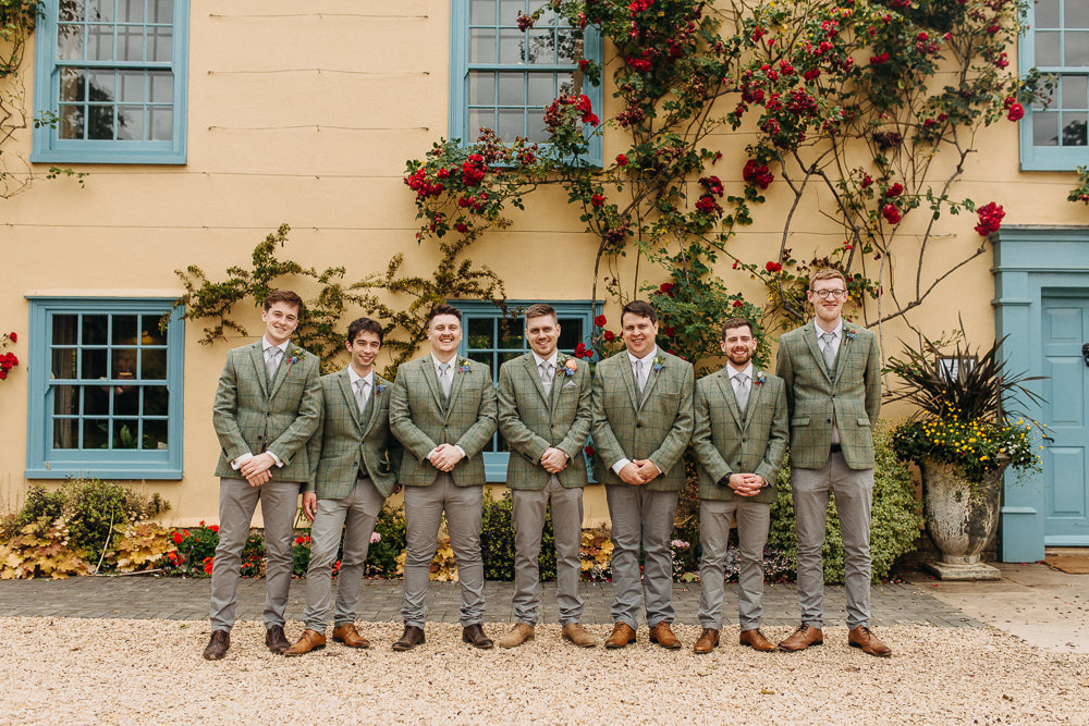 Groom Groomsmen Green Tweed Suit South Farm Wedding Miracle Moments