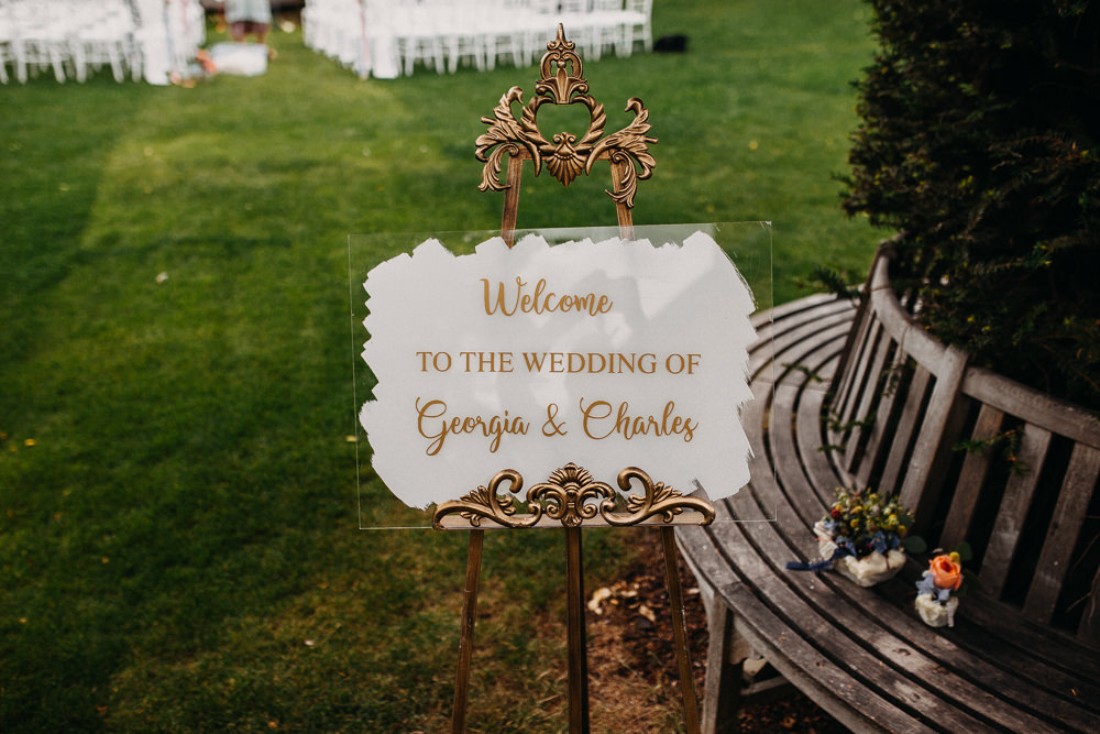 Welcome Sign Signs Signage Acrylic Perspex Glass South Farm Wedding Miracle Moments
