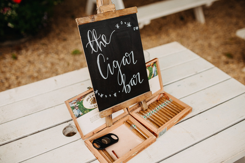 Cigar Bar Stand Station South Farm Wedding Miracle Moments
