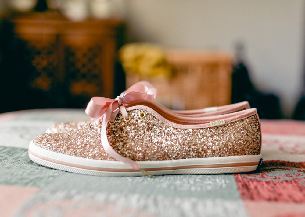 Glitter Trainers Bride Bridal Teybrook Orchard Wedding Hayley Jaynes Photography
