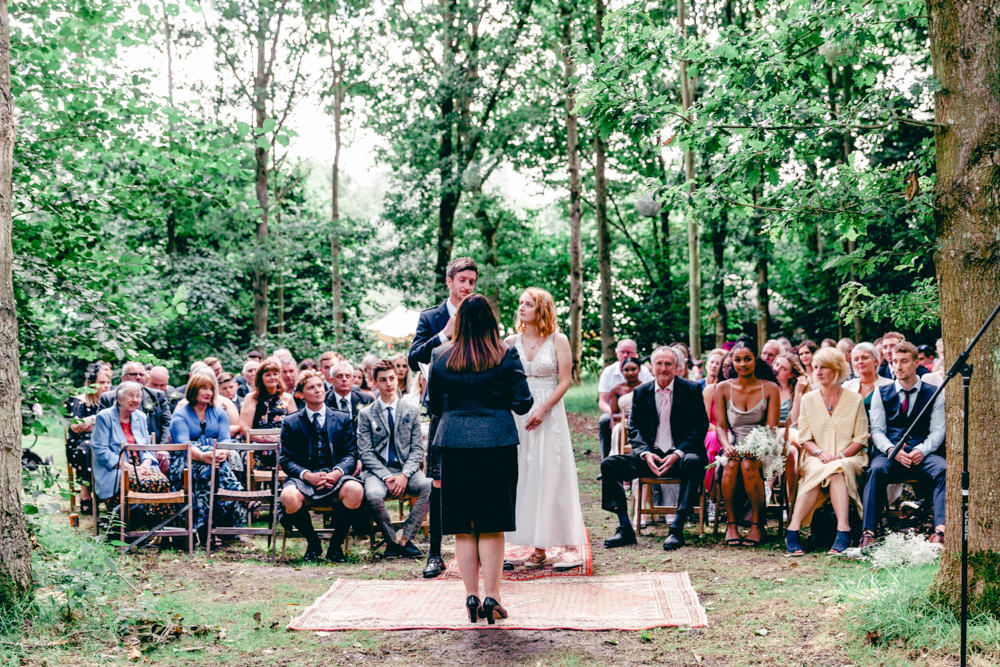 Woodland Outdoor Ceremony Forest Teybrook Orchard Wedding Hayley Jaynes Photography