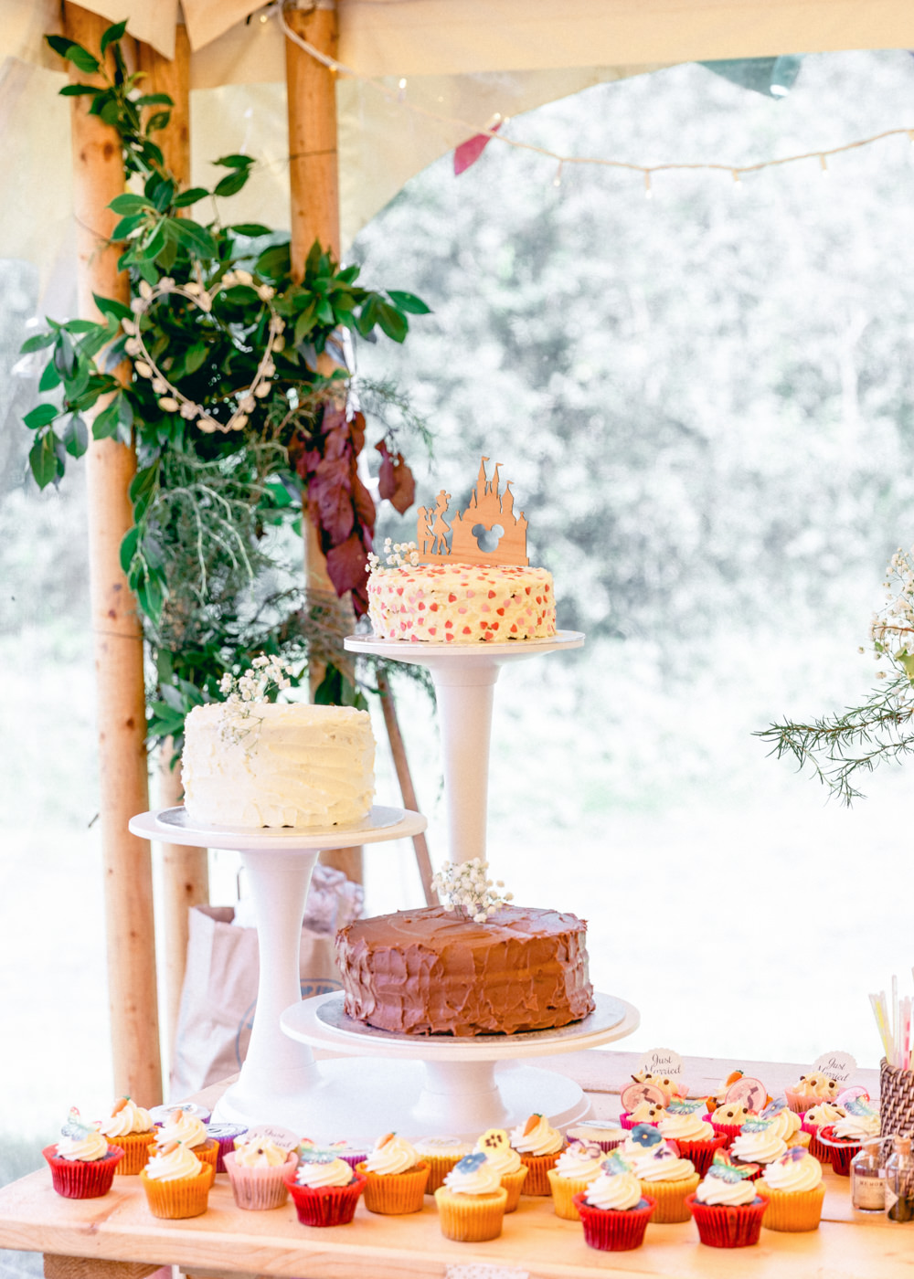 Cakes Cake Stand Cupcakes Teybrook Orchard Wedding Hayley Jaynes Photography
