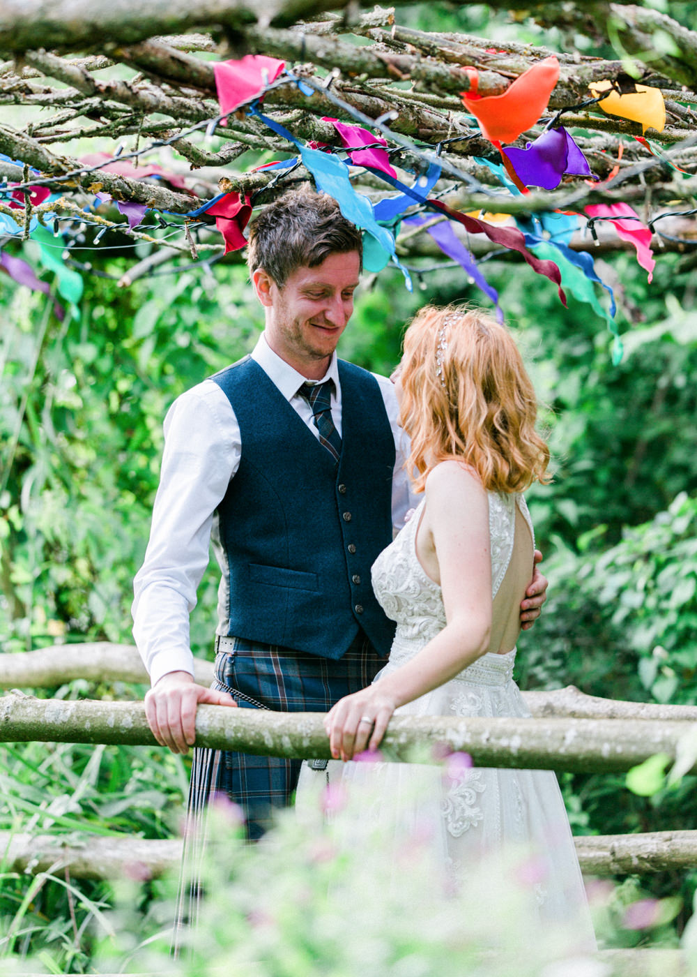 Groom Kilt Waistcoat Teybrook Orchard Wedding Hayley Jaynes Photography