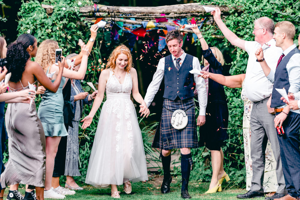 Confetti Throw Teybrook Orchard Wedding Hayley Jaynes Photography