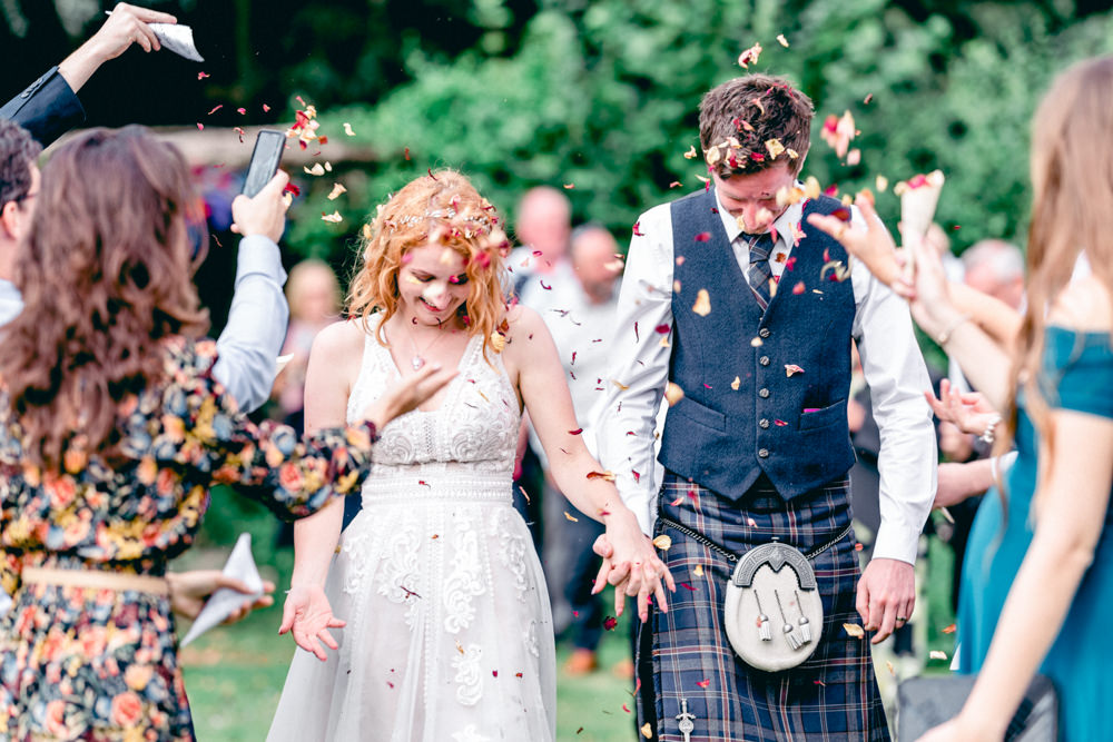 Confetti Throw Teybrook Orchard Wedding Hayley Jaynes Photography