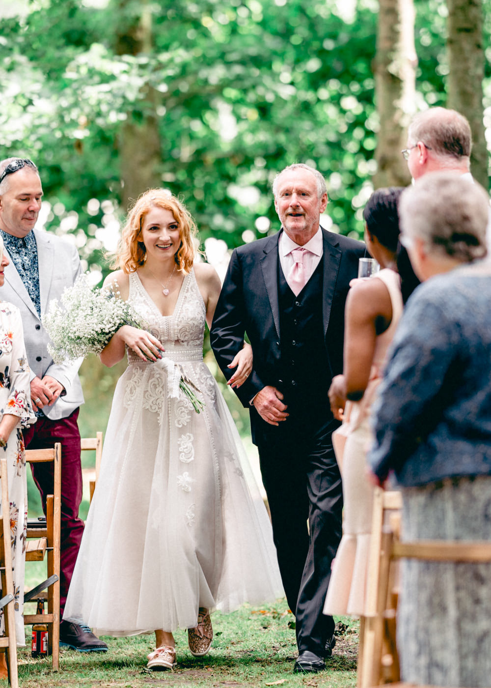 Dress Gown Bride Bridal Short Tea Length Lace Tulle Teybrook Orchard Wedding Hayley Jaynes Photography