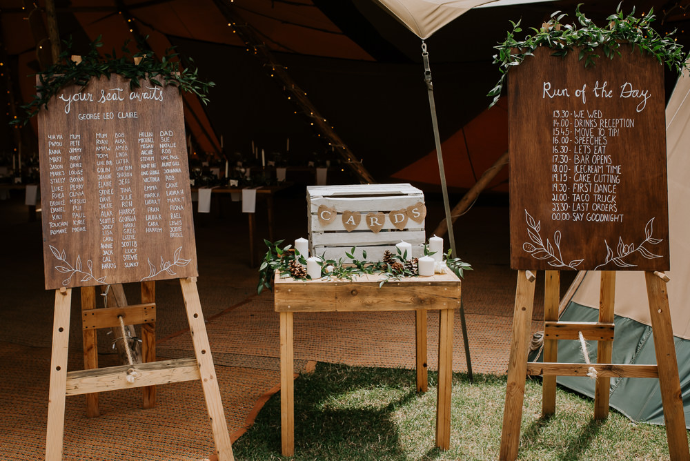 Decor Decoration Signs Signage Sign Tipi Hertfordshire Wedding Michelle Cordner Photography