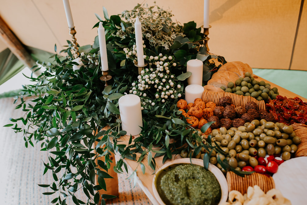 Grazing Platter Sharing Food Buffet Table Tipi Hertfordshire Wedding Michelle Cordner Photography