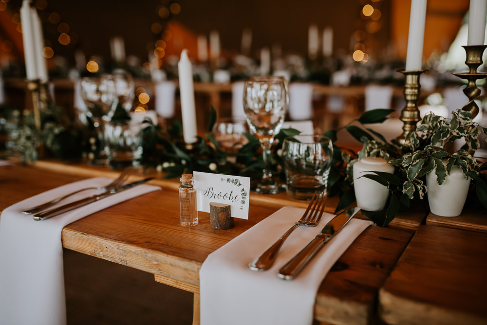 Candles Greenery Foliage Swag Runner Stars Decor Tipi Hertfordshire Wedding Michelle Cordner Photography