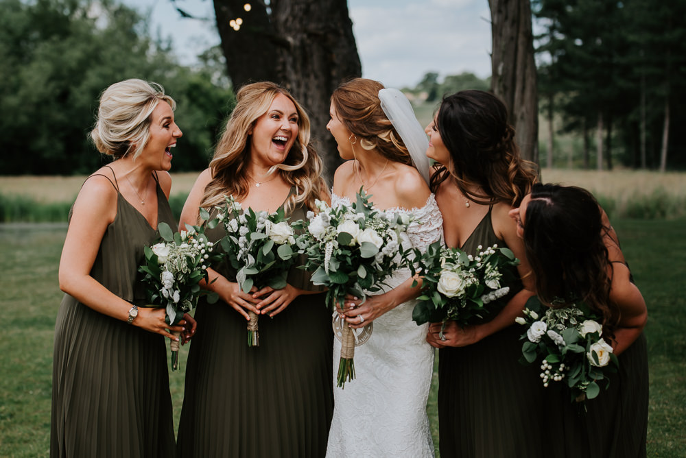 Bridesmaids Bridesmaid Dress Dresses Green Maxi Long Greenery Bouquets Flowers Tipi Hertfordshire Wedding Michelle Cordner Photography