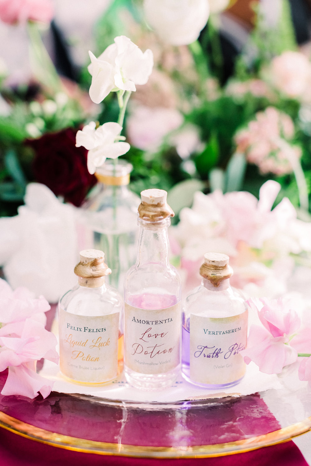 Love Potion Bottles Tortworth Court Wedding Sanshine Photography