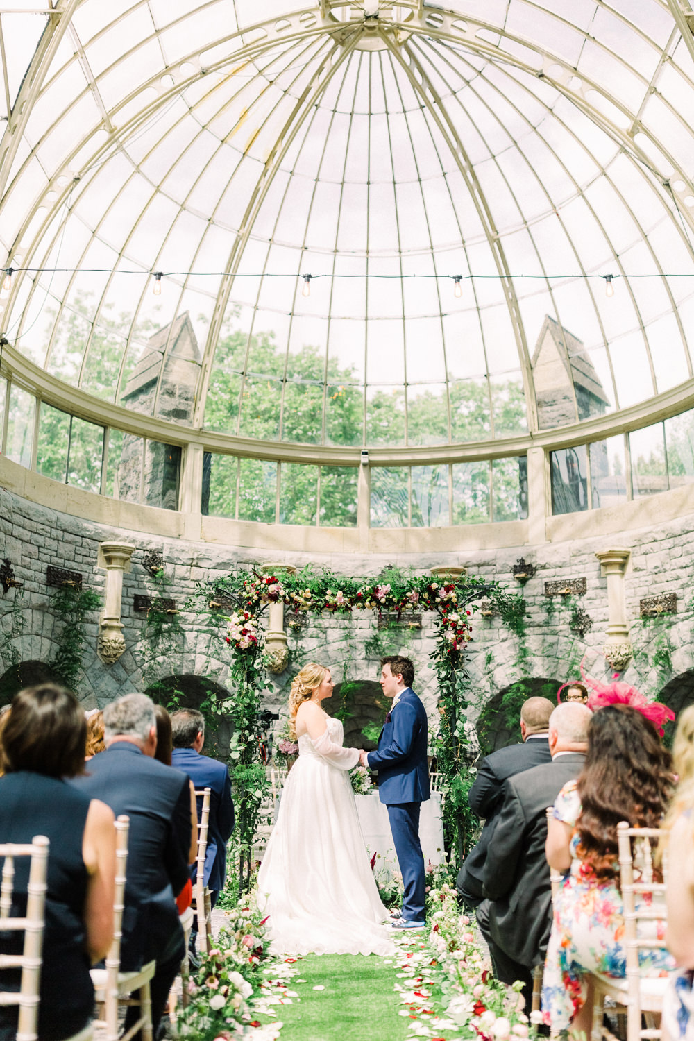 Glass House Ceremony Trees Orangery Tortworth Court Wedding Sanshine Photography