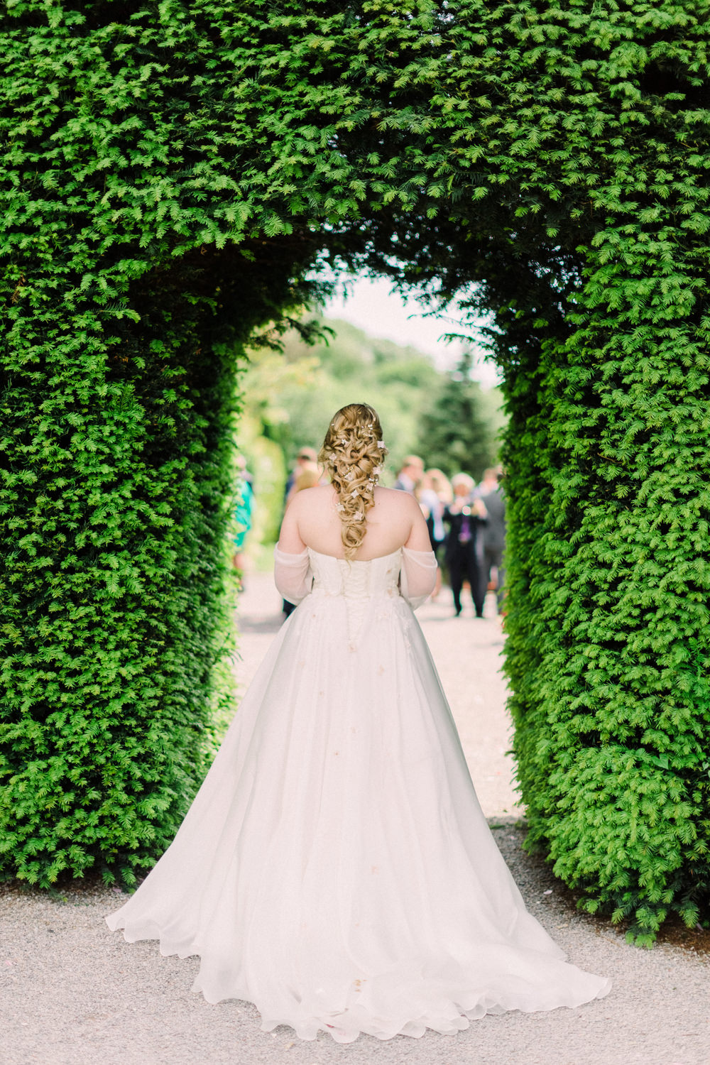 Tulle Sleeves Train Princess Dress Gown Bride Bridal Tortworth Court Wedding Sanshine Photography