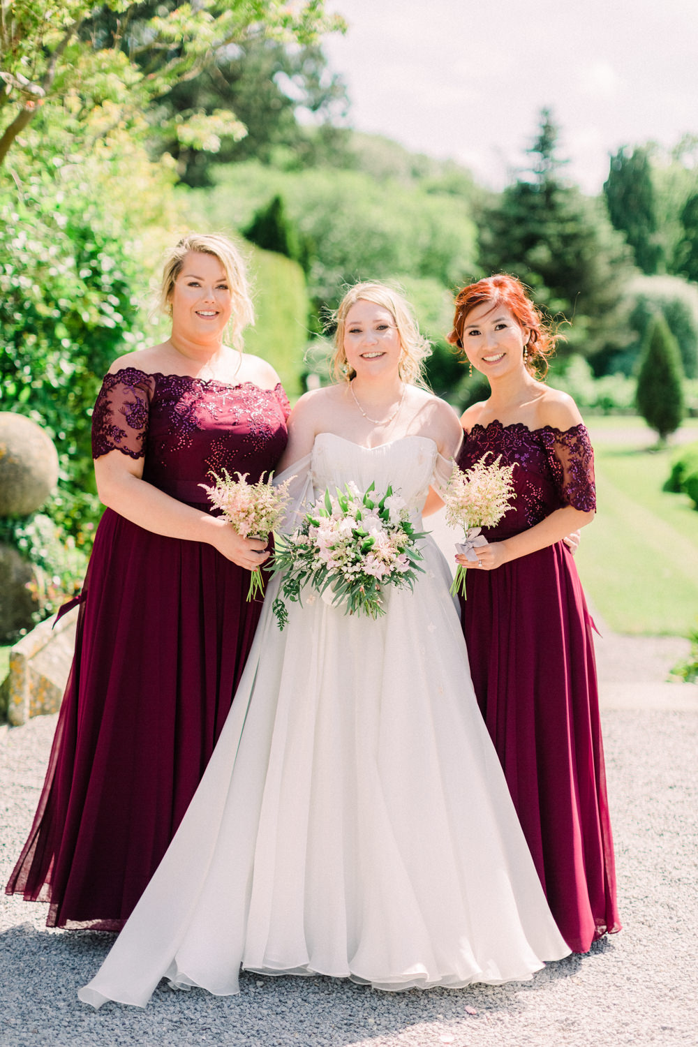 Red Burgundy Coast Bridesmaid Dress Bridesmaid Dresses Lace Tortworth Court Wedding Sanshine Photography