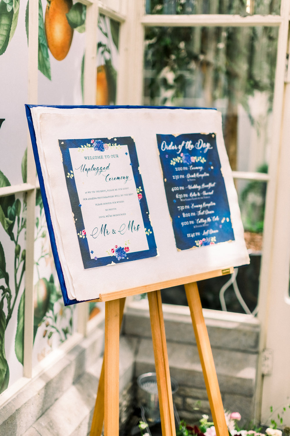 Sign Signs Signage Unplugged Ceremony Easel Order of the Day Tortworth Court Wedding Sanshine Photography