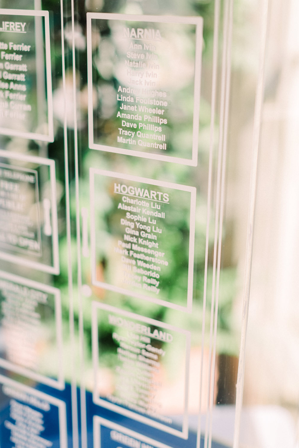 Dr Who Tardis Glass Perspex Acrylic Seating Chart Table Plan Tortworth Court Wedding Sanshine Photography