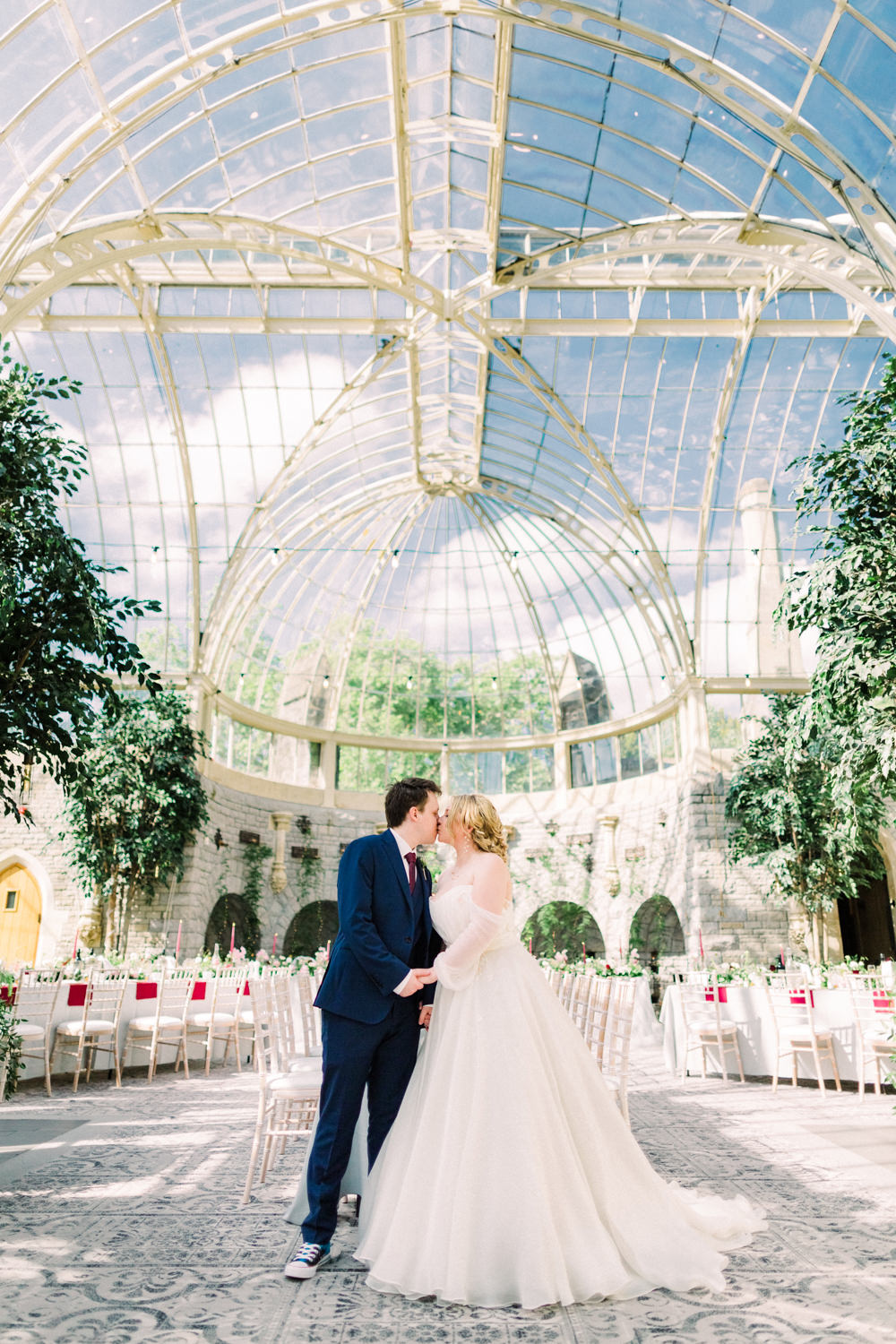 Glass House Reception Venue Trees Orangery Tortworth Court Wedding Sanshine Photography
