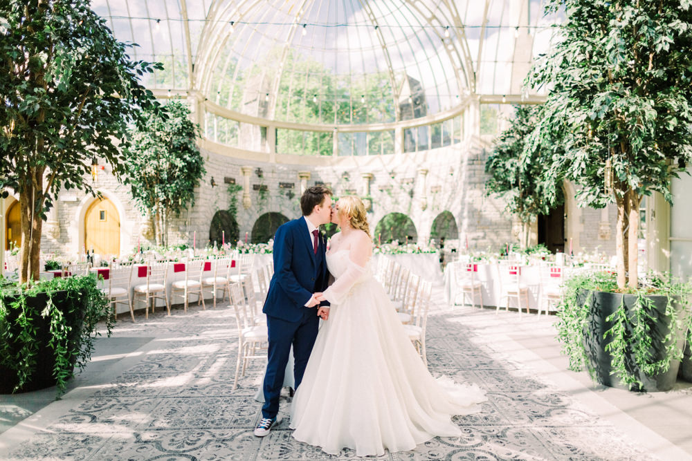 Glass House Reception Venue Trees Orangery Tortworth Court Wedding Sanshine Photography