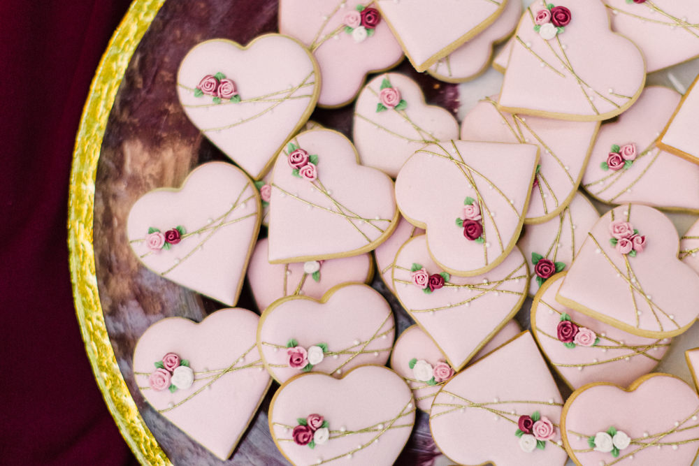 Heart Biscuits Tortworth Court Wedding Sanshine Photography