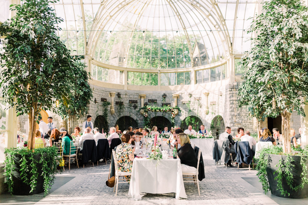 Glass House Reception Venue Trees Orangery Tortworth Court Wedding Sanshine Photography