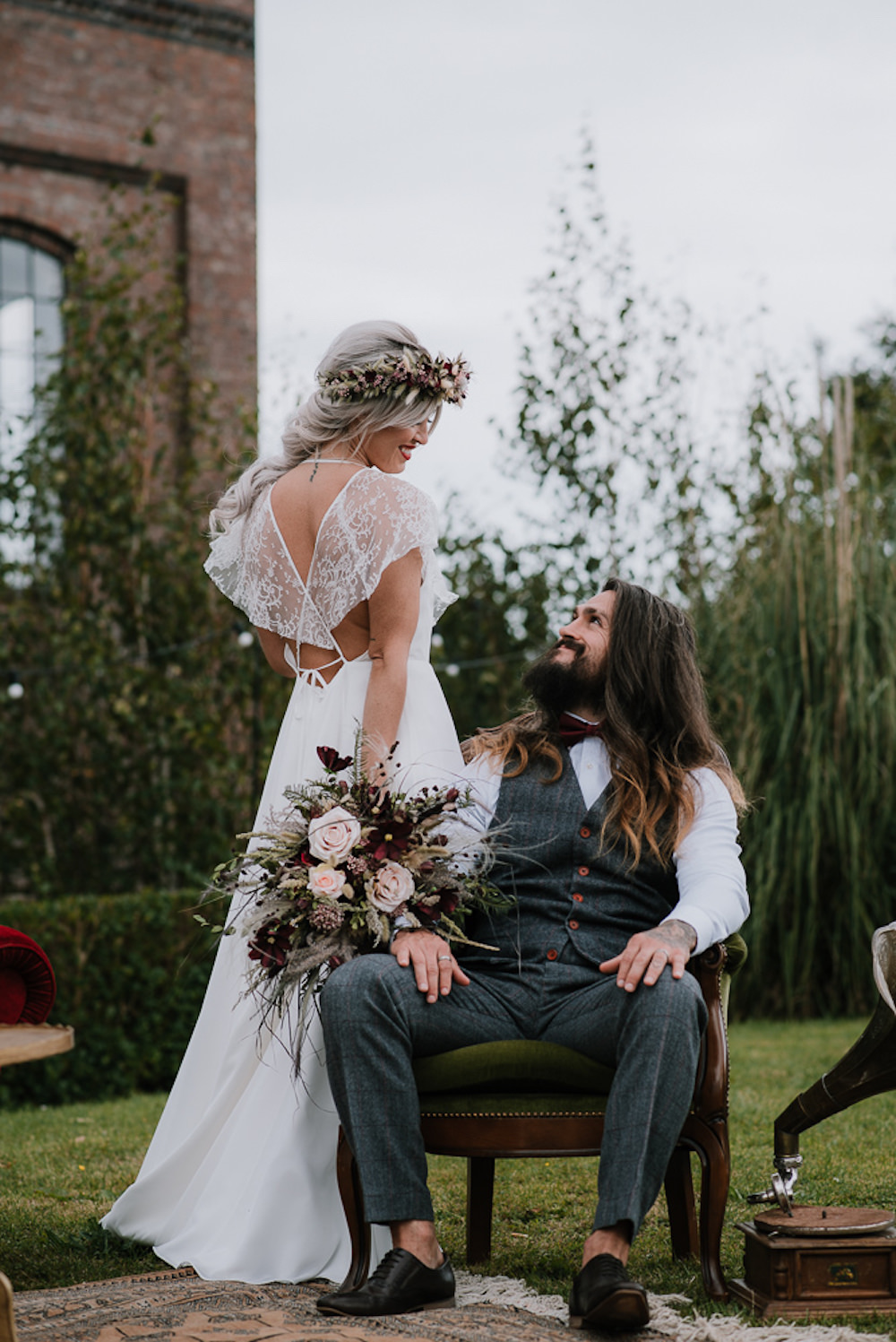 Bride Bridal Dress Gown Lace Back Lisa Lyons Unconventional Wedding Ideas Pierra G Photography