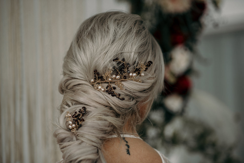 Bride Bridal Hair Style Up Do Plait Braid Accessory Unconventional Wedding Ideas Pierra G Photography