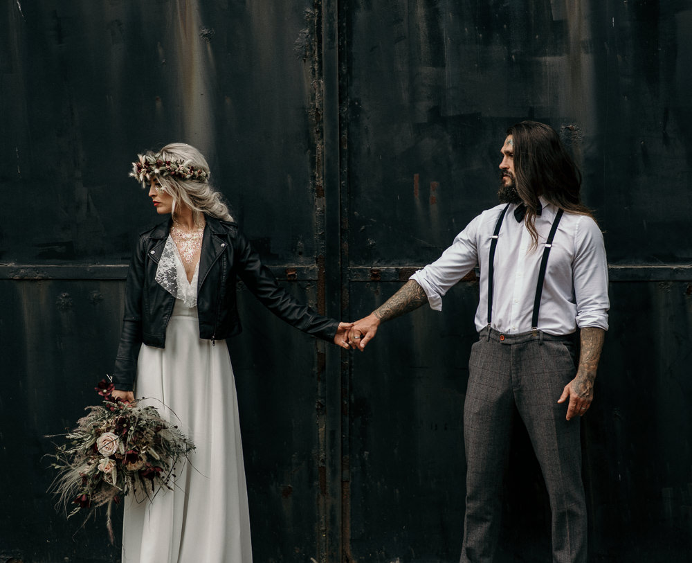 Groom Braces Shirt Chinos Unconventional Wedding Ideas Pierra G Photography