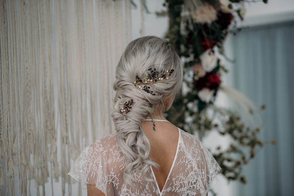 Bride Bridal Hair Style Up Do Plait Braid Accessory Unconventional Wedding Ideas Pierra G Photography