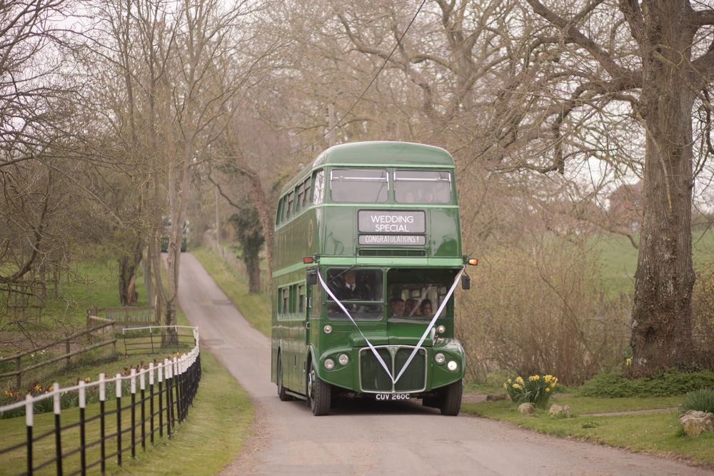Green Vintage Bus Transport Watercolour Wedding Kerry Ann Duffy Photography