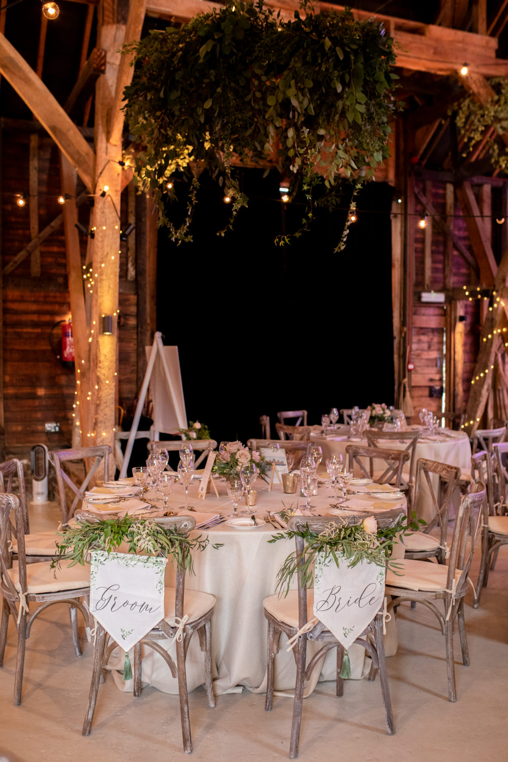 Groom Bride Chair Sign Banner Greenery Foliage Watercolour Wedding Kerry Ann Duffy Photography