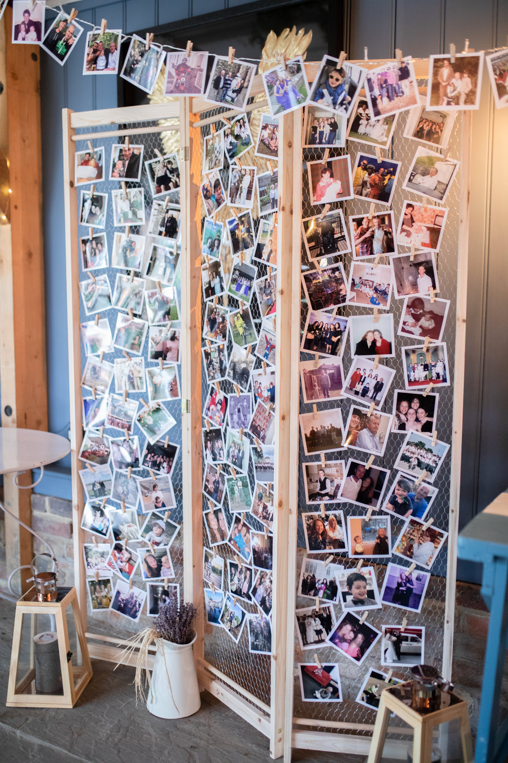 Wooden Board Wire Pegs Photo Photograph Wall Watercolour Wedding Kerry Ann Duffy Photography