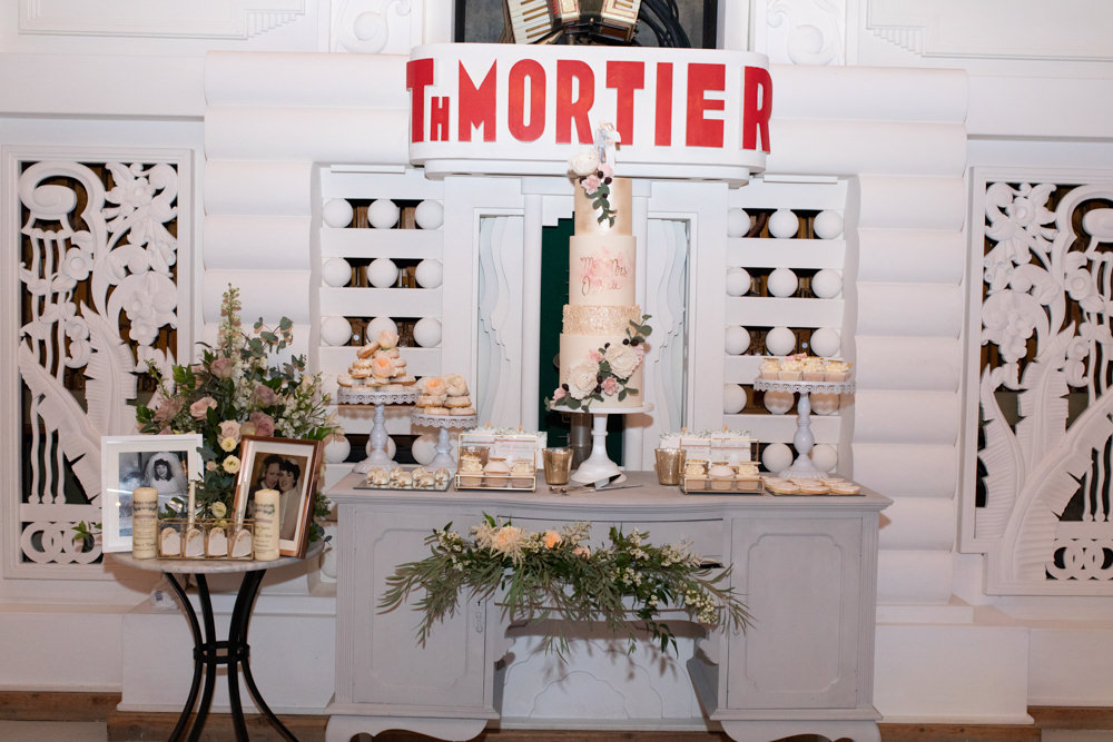 Dutch Organ Dessert Table Cake Greenery Flowers Watercolour Wedding Kerry Ann Duffy Photography