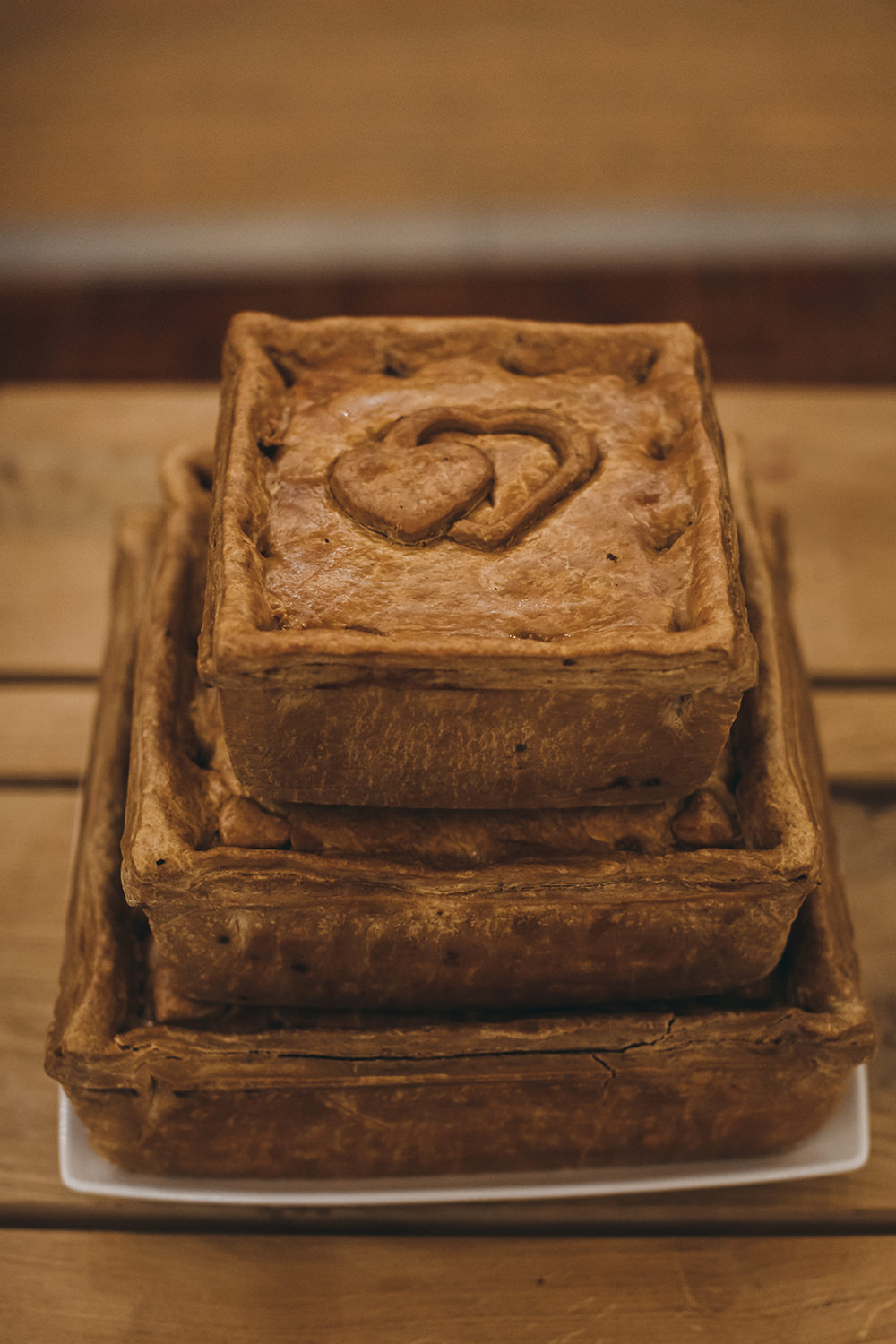 Pork Pie Cake Autumnal Rustic Wedding Mark Tattersall Photography