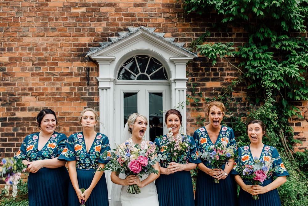 Bridesmaid Bridesmaids Dresses Classic Navy Blue Embroidery Barff Country House Wedding Sarah Beth Photo