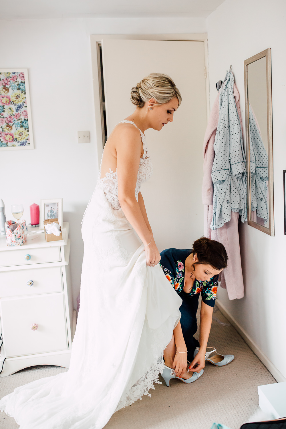 Bride Bridal Dress Gown Essense of Australia Halterneck Lace Barff Country House Wedding Sarah Beth Photo