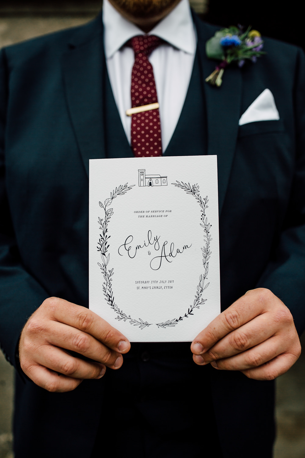 Ceremony Service Booklet Programme Barff Country House Wedding Sarah Beth Photo