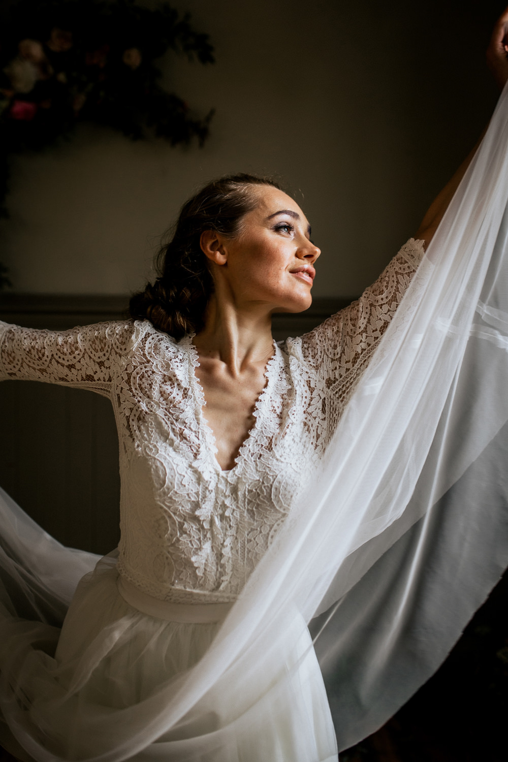 Bride Bridal Dress Gown Lace Sleeves Two Piece Top Skirt Bridal Separates Blush Pink Wedding Ideas Meghan Lorna