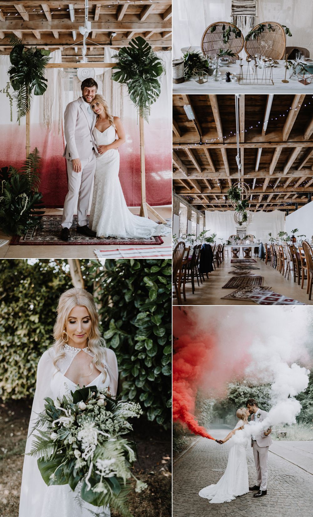 Botanical Industrial Wedding Caitlin and Jones Photography