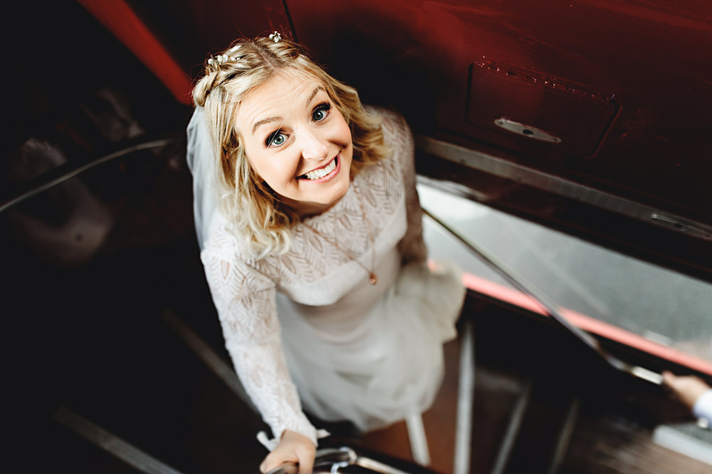 Dress Gown Bride Bridal Rembo Styling Long Sleeves Lace Calke Abbey Wedding HBA Photography