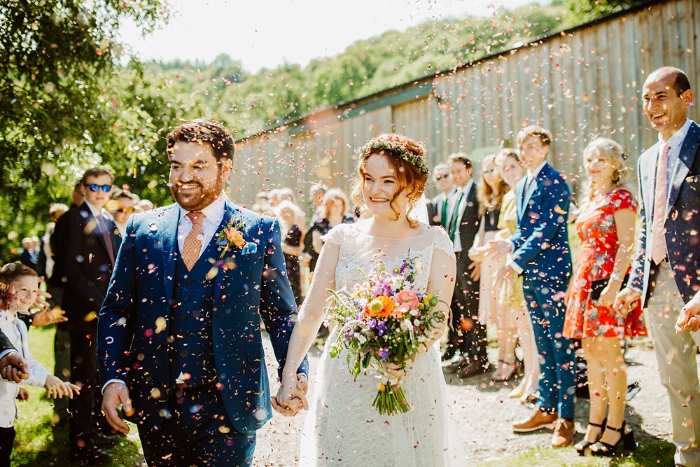 Confetti Canonteign Falls Wedding Holly Collings Photography