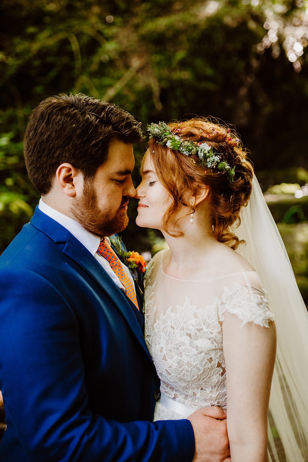 Flower Crown Bride Bridal Canonteign Falls Wedding Holly Collings Photography