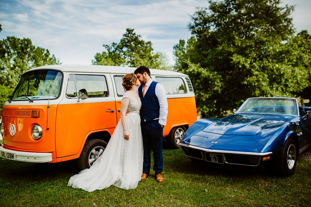 Cars Transport Classic Convertable VW Campervan Canonteign Falls Wedding Holly Collings Photography