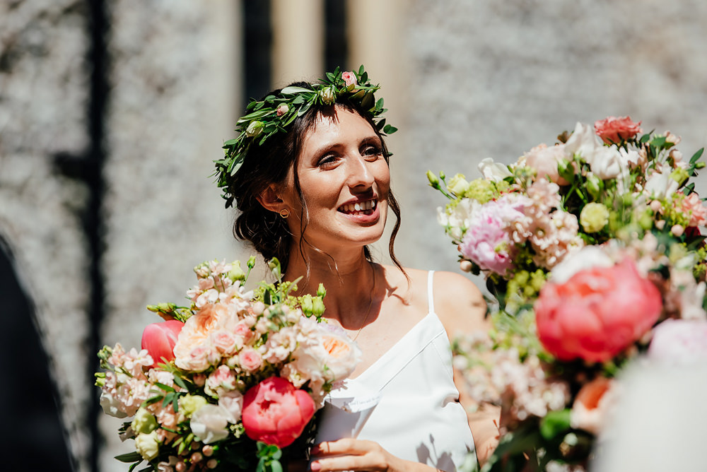 Bridesmaid Flower Crown Clock Barn Wedding Angela Ward Brown