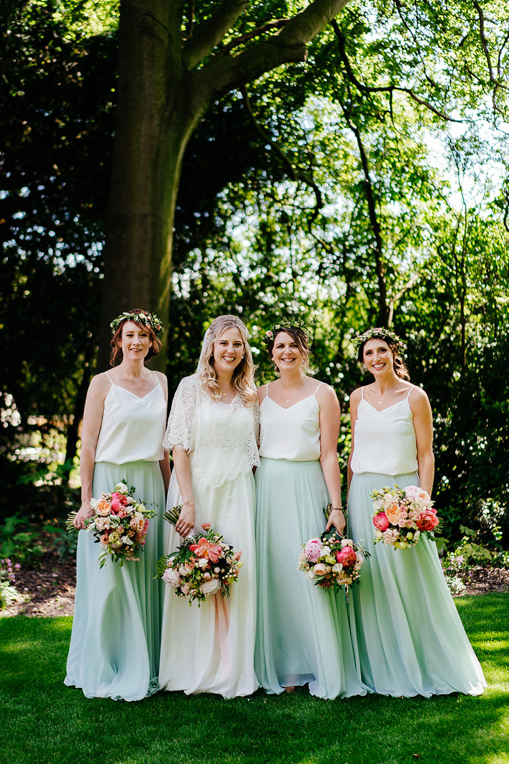 Bridesmaids Bridesmaid Dress Dresses Skirt Top Mint Green Clock Barn Wedding Angela Ward Brown