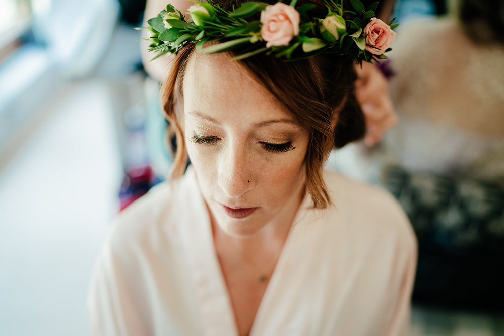 Bridesmaid Flower Crown Hair Clock Barn Wedding Angela Ward Brown