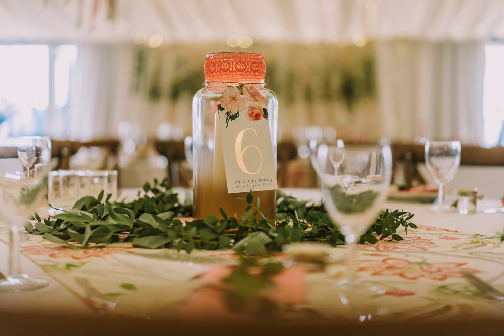 Jar Candle Centrepiece Table Number Crafty Village Hall Wedding Dot and Scolly Photography